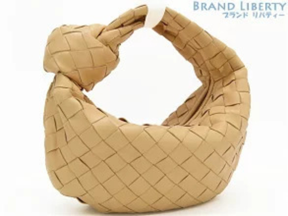 Bottega Veneta Intrecciato Jodie Nappa Hobo Bag Hobo Handbag Almond Beige